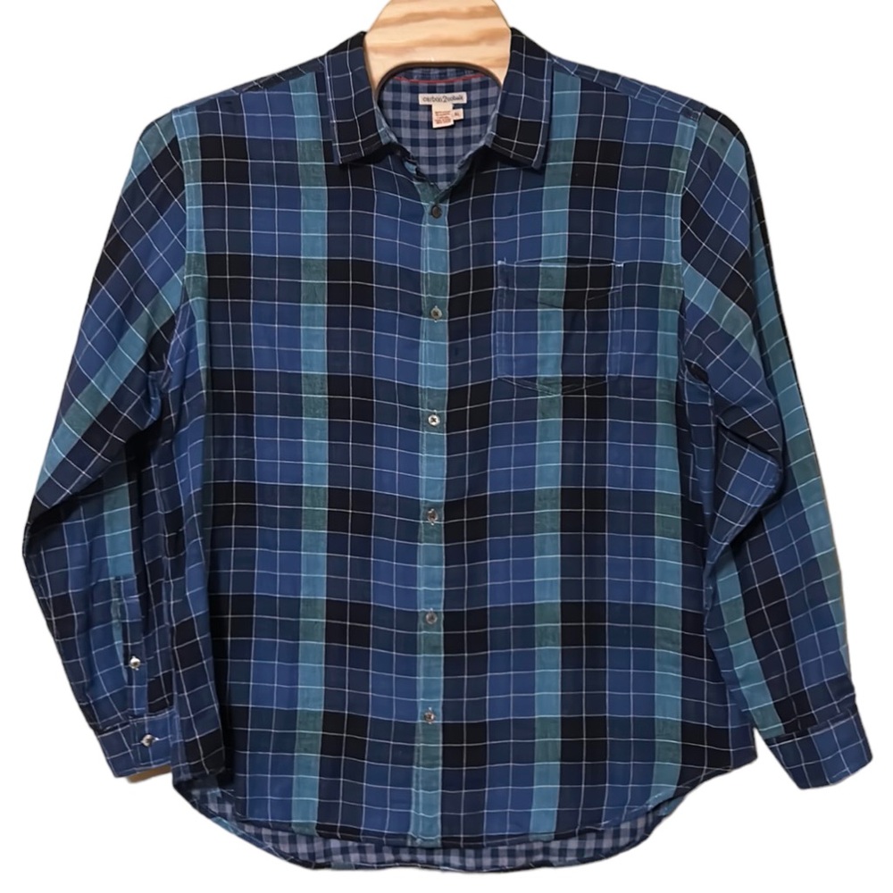 Carbon 2 Colbalt mens shirt flannel button‎ front flip cuff Size XL
